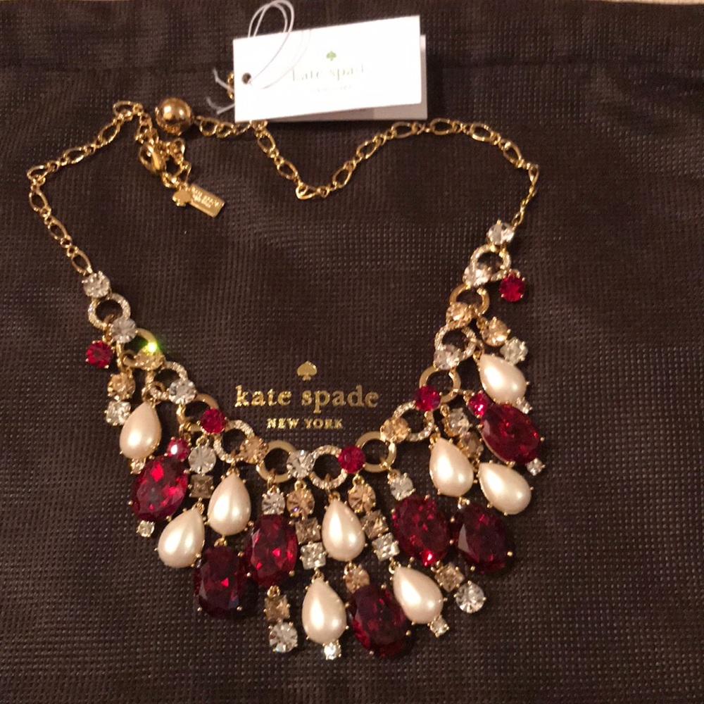 Kate Spade Ruby / Pearl Mix Necklace